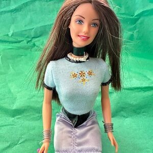 Barbie Doll with Blue Top and Silver Skirt